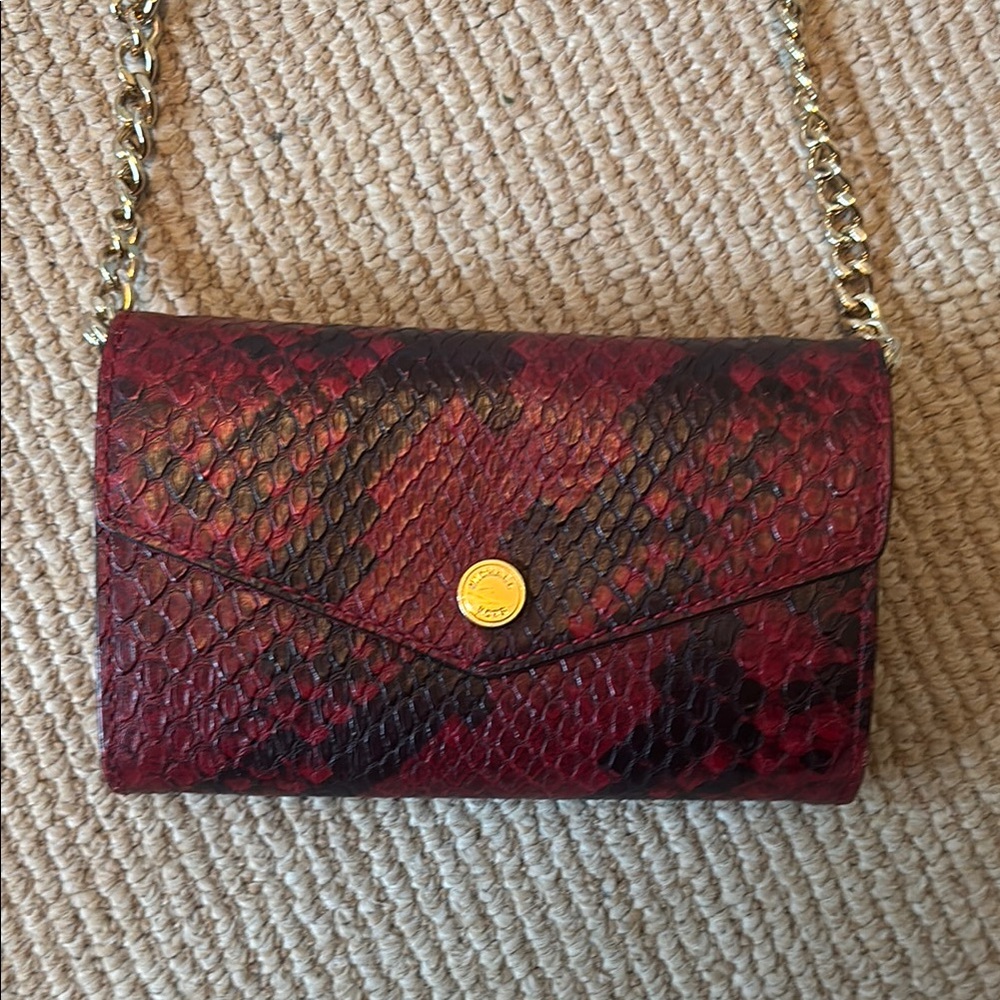 Michael Kors Red Snake Print Chain Bag